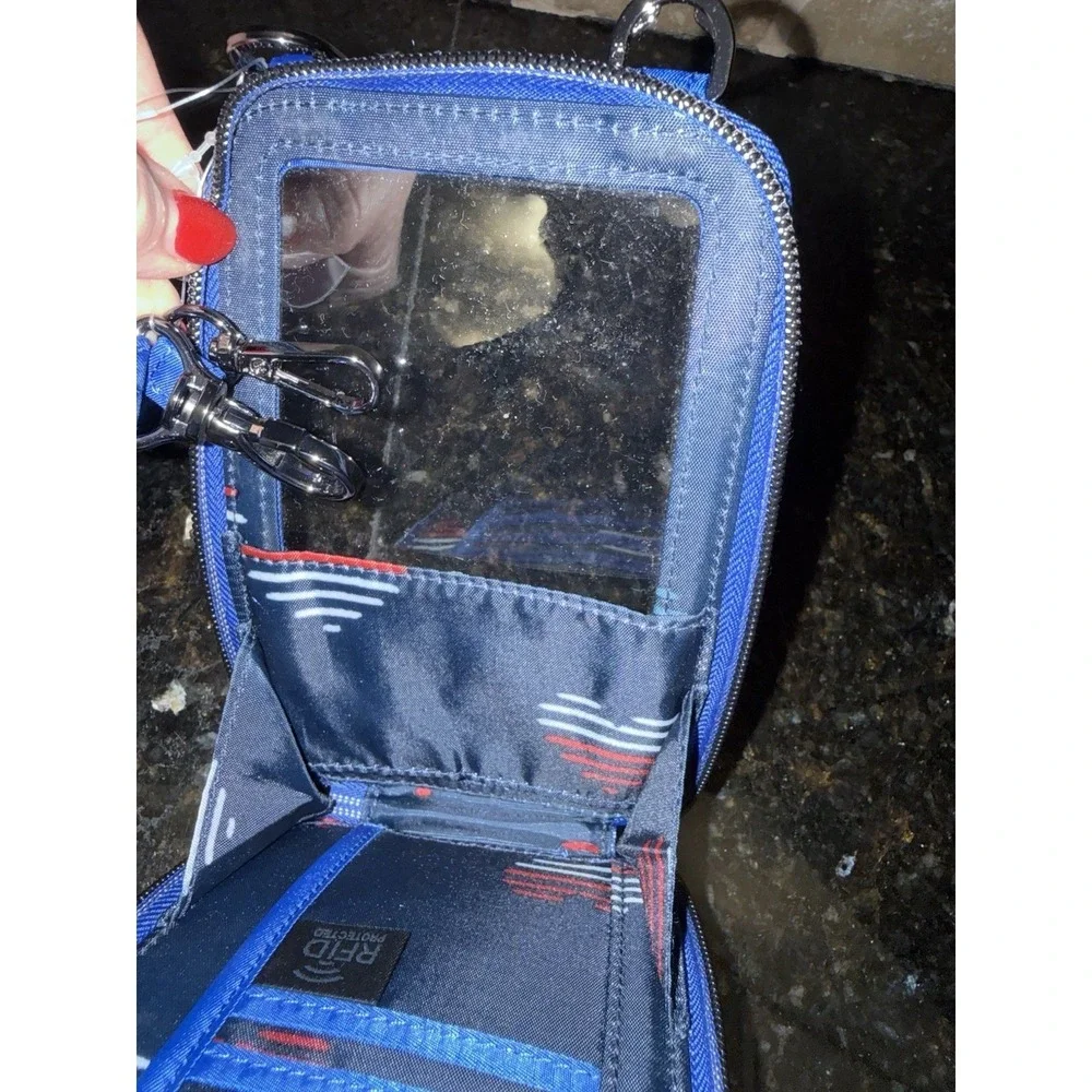 Lug Pike‎ Cellphone Mini Bag RFID Crossbody NWT LE Wristlet Red White Blue